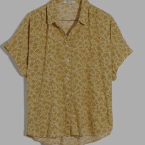 WOMEN'S HILLTON FLORAL YELLOW SHIRT  SIZE S